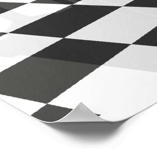 Muziek Poster: Grand Piano en Tegels: 3D-model Poster (Hoek)