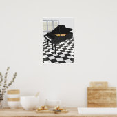 Muziek Poster: Grand Piano en Tegels: 3D-model Poster (Keuken)