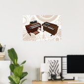 Muziek Poster: toetsenborden: 3D-model Poster (Thuiskantoor)