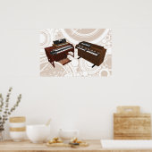 Muziek Poster: toetsenborden: 3D-model Poster (Keuken)