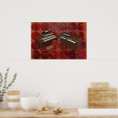 Muziek Poster:  toetsenborden: 3D-model: Poster (Keuken)