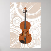 Muziek Poster: Violin 3D-model en -cirkels Poster (Voorkant)
