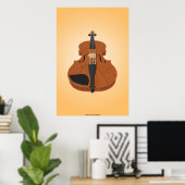 Muziek Poster: Violin 3D-model Poster (Thuiskantoor)