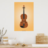 Muziek Poster: Violin 3D-model Poster (Keuken)