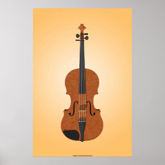 Muziek Poster: Violin 3D-model Poster (Voorkant)