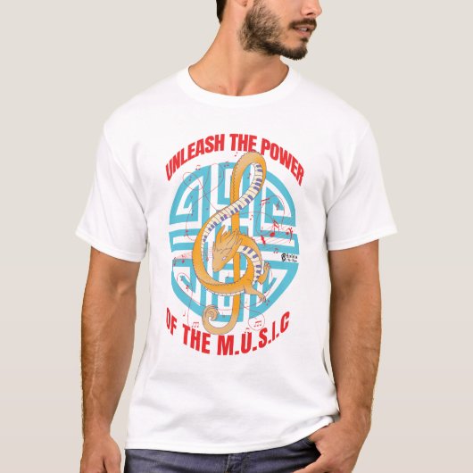 Muziek Power Mannen Wit T-shirt (Voorkant)