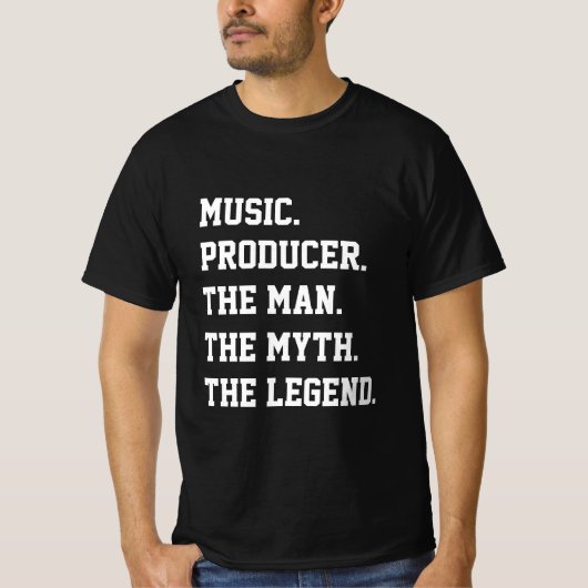 Muziek produceert het Man de mythe T-shirt (Voorkant)