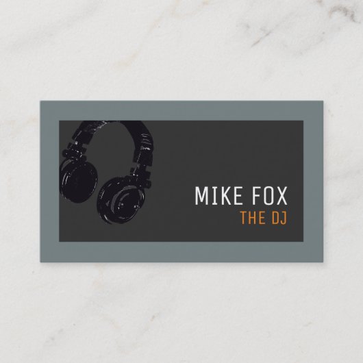 muziek professionele DJ visitekaartje met hoofdtel (Voorkant)