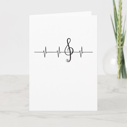 Muziek Pulse Musician Heartbeat Clef Kaart (Voorkant)