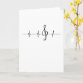 Muziek Pulse Musician Heartbeat Clef Kaart (Gele Bloem)