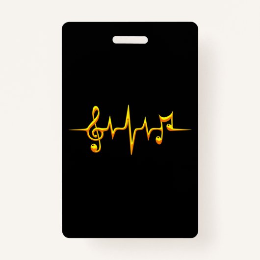 Muziek pulse Notes Clef Frequency Wave Sound Badge (Voorkant)