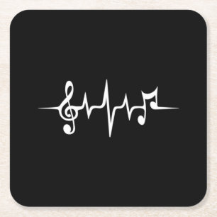 Muziek pulse Notes Clef Frequency Wave Sound Kartonnen Onderzetters