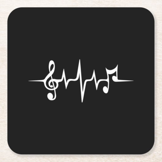 Muziek pulse Notes Clef Frequency Wave Sound Kartonnen Onderzetters (Voorkant)