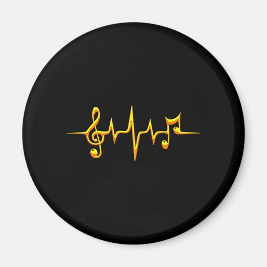 Muziek pulse Notes Clef Frequency Wave Sound Magneet (Voorkant)