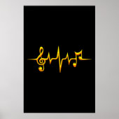 Muziek pulse Notes Clef Frequency Wave Sound Poster (Voorkant)