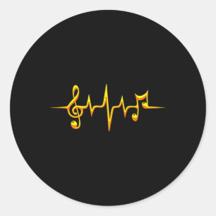 Muziek pulse Notes Clef Frequency Wave Sound Ronde Sticker