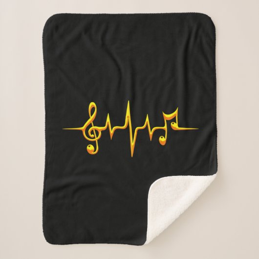 Muziek pulse Notes Clef Frequency Wave Sound Sherpa Deken (Voorkant)