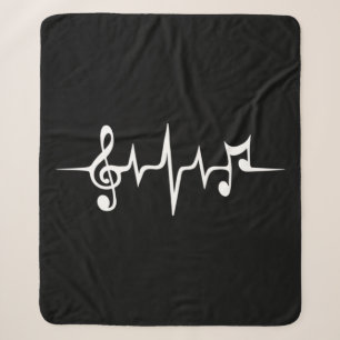 Muziek pulse Notes Clef Frequency Wave Sound Sherpa Deken