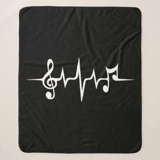 Muziek pulse Notes Clef Frequency Wave Sound Sherpa Deken (Voorkant)