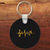 Muziek pulse Notes Clef Frequency Wave Sound Sleutelhanger (Voorkant)