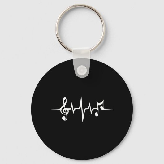 Muziek pulse Notes Clef Frequency Wave Sound Sleutelhanger (Voorkant)