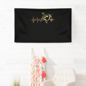 Muziek pulse Notes Clef Heartbeat Spandoek (Insitu)