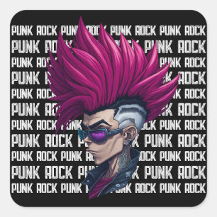 Muziek Punk Rock and Roll New Wave Band Cool Gig Vierkante Sticker