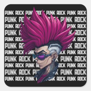 Muziek Punk Rock and Roll New Wave Band Cool Gig Vierkante Sticker