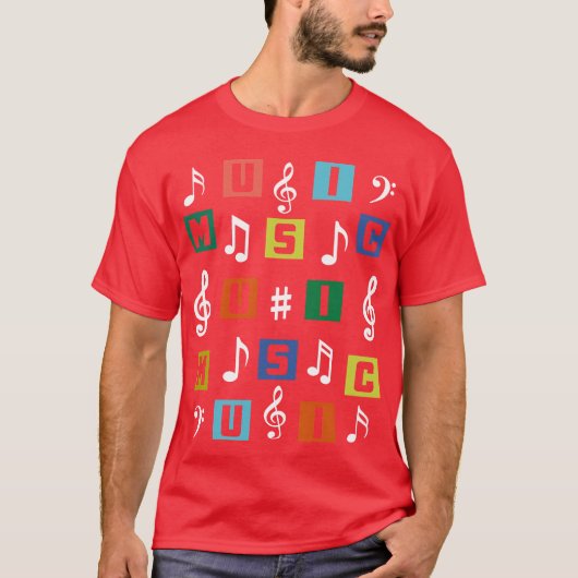 Muziek Puzzel Stukken vriend T-shirt (Voorkant)