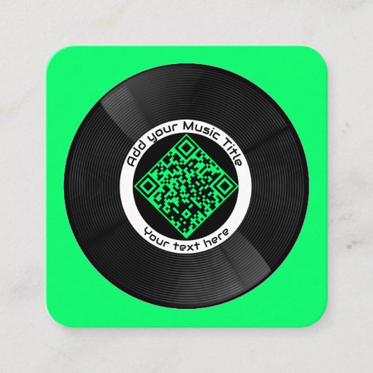  Muziek QR Code LP Vinyl | Vierkante Visitekaartje (Voorkant)