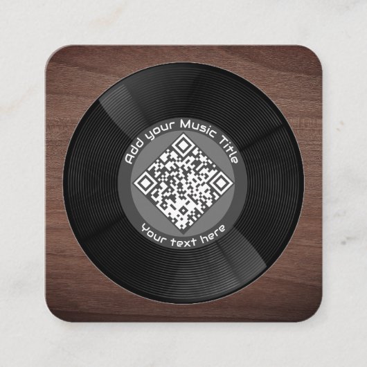  Muziek QR Code LP Vinyl | Vierkante Visitekaartje (Voorkant)