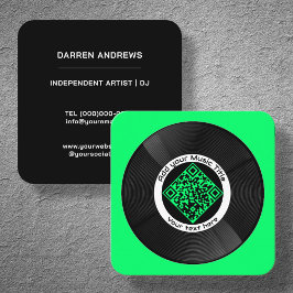  Muziek QR Code LP Vinyl | Vierkante Visitekaartje