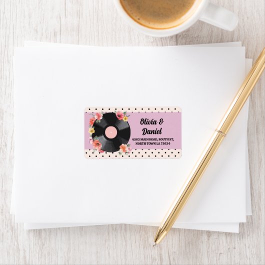 Muziek Record Bruiloft Bloemen 1950s Adresetikette Etiket (Insitu)