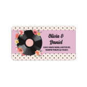Muziek Record Bruiloft Bloemen 1950s Adresetikette Etiket (Voorkant)