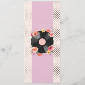 Muziek Record Bruiloft Bloemen jaren 1950 Menu (Achterkant)