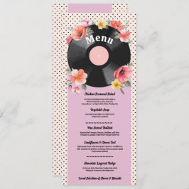 Muziek Record Bruiloft Bloemen jaren 1950 Menu