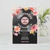 Muziek Record Bruiloft Bloemen uit de jaren vijfti Kaart (Staand voorkant)