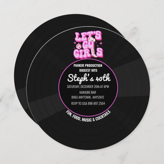 Muziek Record | Leuke Muziek | Boho Westers Kaart (Voorkant / Achterkant)