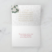 Muziek Red Poinsettia Hymn Kerstmis Feestdagen Kaart (Binnen)