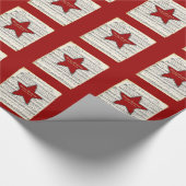 Muziek Red Star Aangepast Cadeaupapier (Hoek)