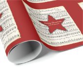 Muziek Red Star Aangepast Cadeaupapier (Rol Hoek)
