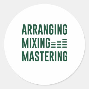 Muziek regelen mixen ronde sticker