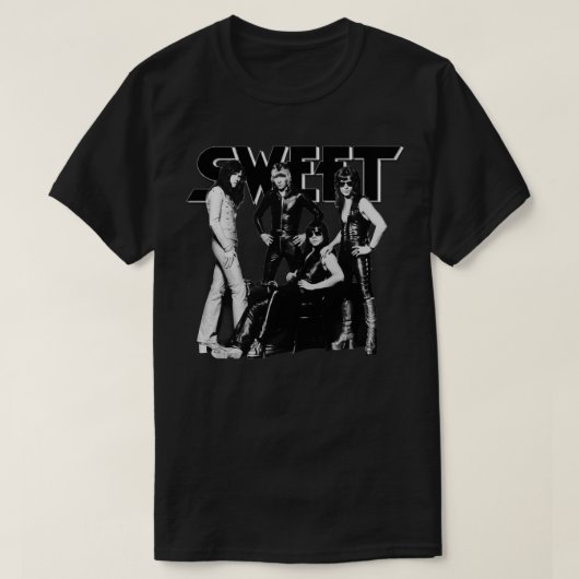 Muziek retro de grappige foto van de sweet band t-shirt (Design voorkant)