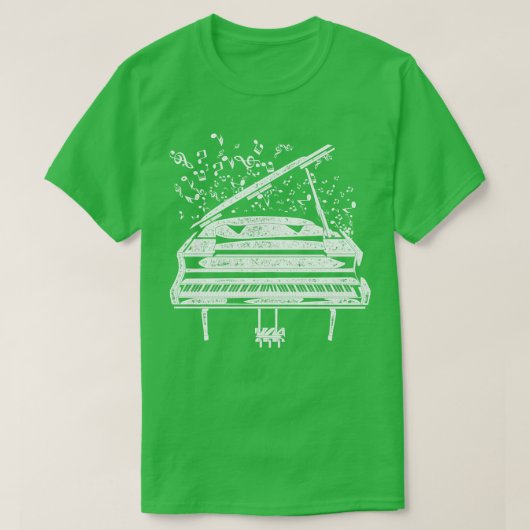 Muziek Retro Pianist Piano T-shirt (Design voorkant)