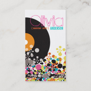 Muziek Retro  Vinyl Colorful Pop Stip Artist Visitekaartje