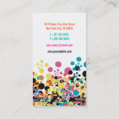 Muziek Retro  Vinyl Colorful Pop Stip Artist Visitekaartje (Achterkant)