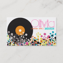 Muziek Retro  Vinyl Colorful Pop Stip Artist Visitekaartje