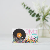 Muziek Retro  Vinyl Colorful Pop Stip Artist Visitekaartje (Staand voorkant)