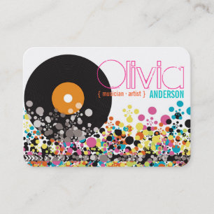 Muziek Retro  Vinyl Colorful Pop Stip Artist Visitekaartje