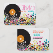 Muziek Retro Vinyl Colorful Pop Stip Artist Visitekaartje (Voorkant / Achterkant)